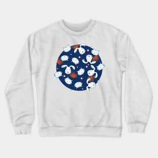 Cats ♥ dogs navy-orange Crewneck Sweatshirt